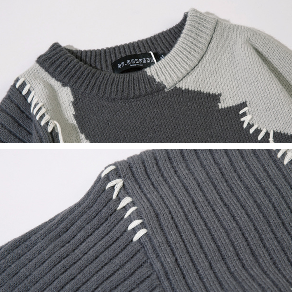 OOC' Stitched contrasting tassels Sweater