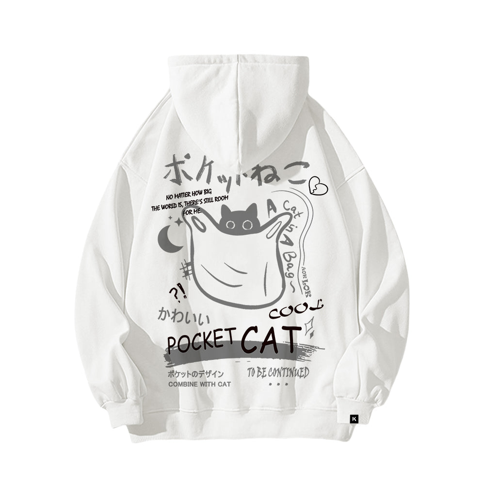 Retro Animation Cat Graphic Hoodie