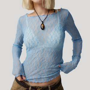 Women's Lace Mesh Long Sleeve