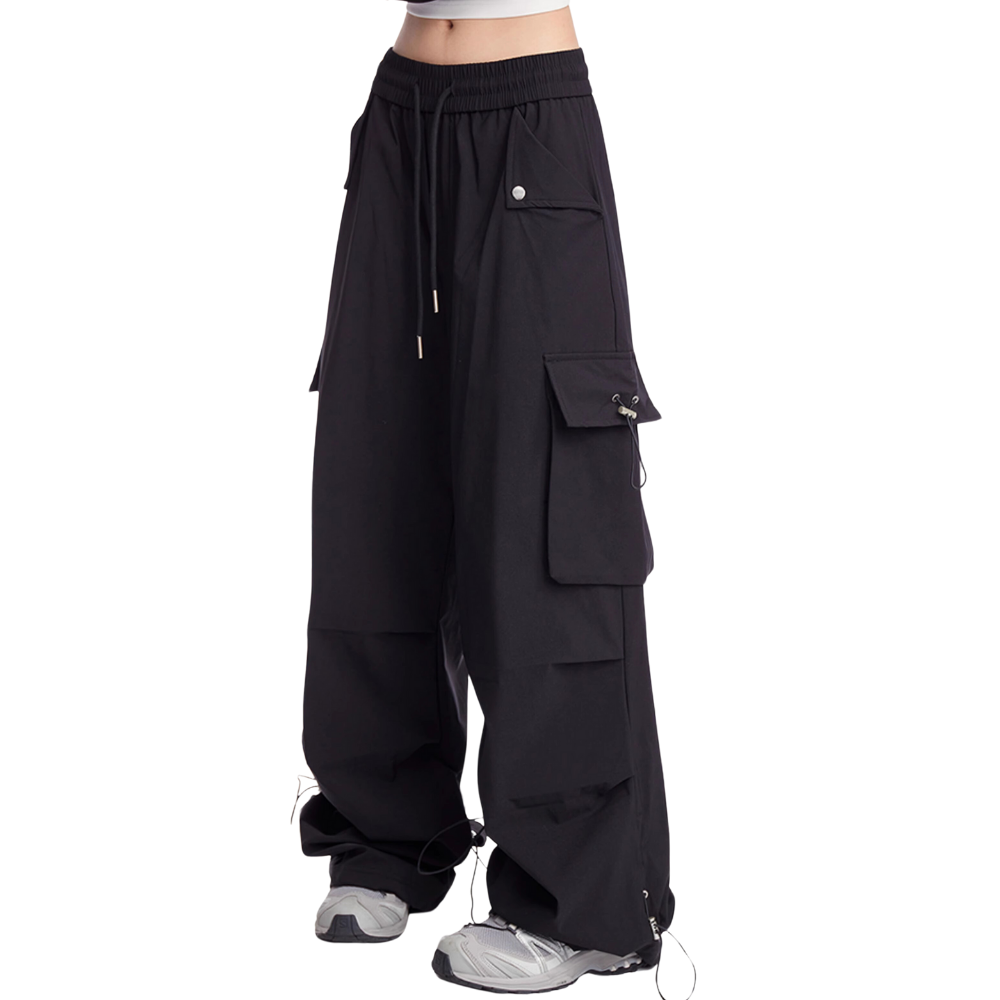 Women's Solid Color Large Pocket Cargo Pants