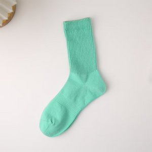 Solid Color Threaded Socks