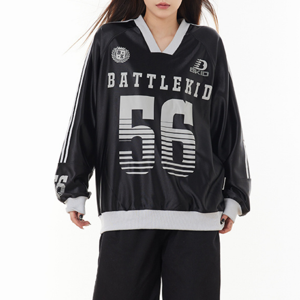 Hip Hop V-Neck Silk Raglan Sweatshirt