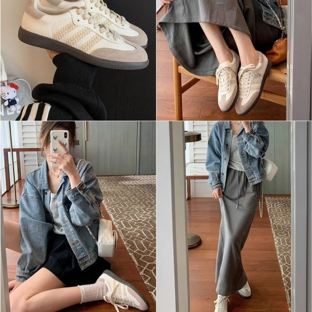 Women's Street Lace Spliced Casual Shoes