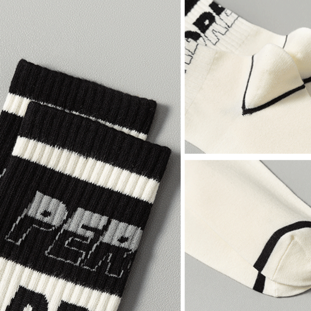 Black and White Breathable Socks