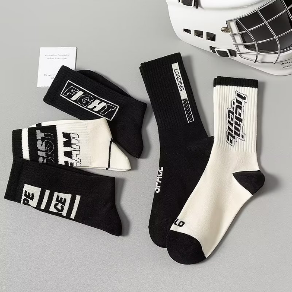 Black and White Breathable Socks