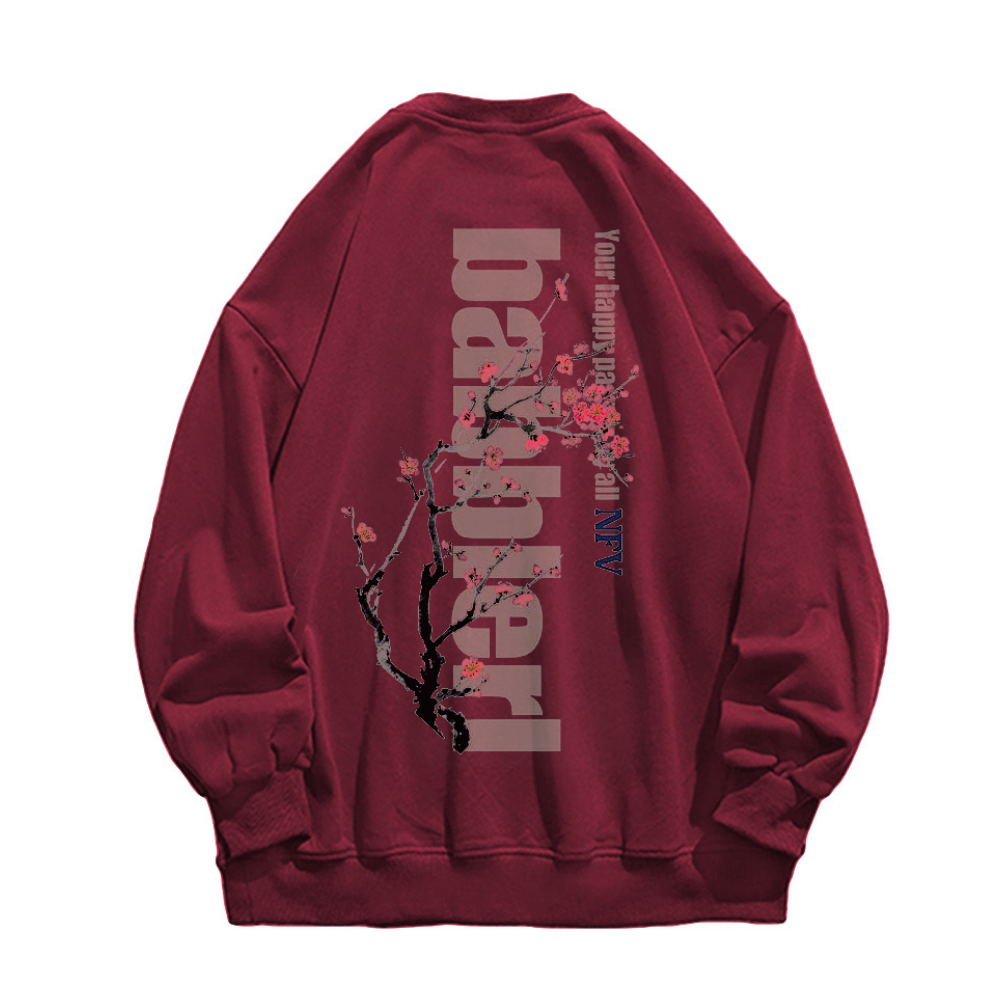 Retro Plum Letter Print Sweatshirt