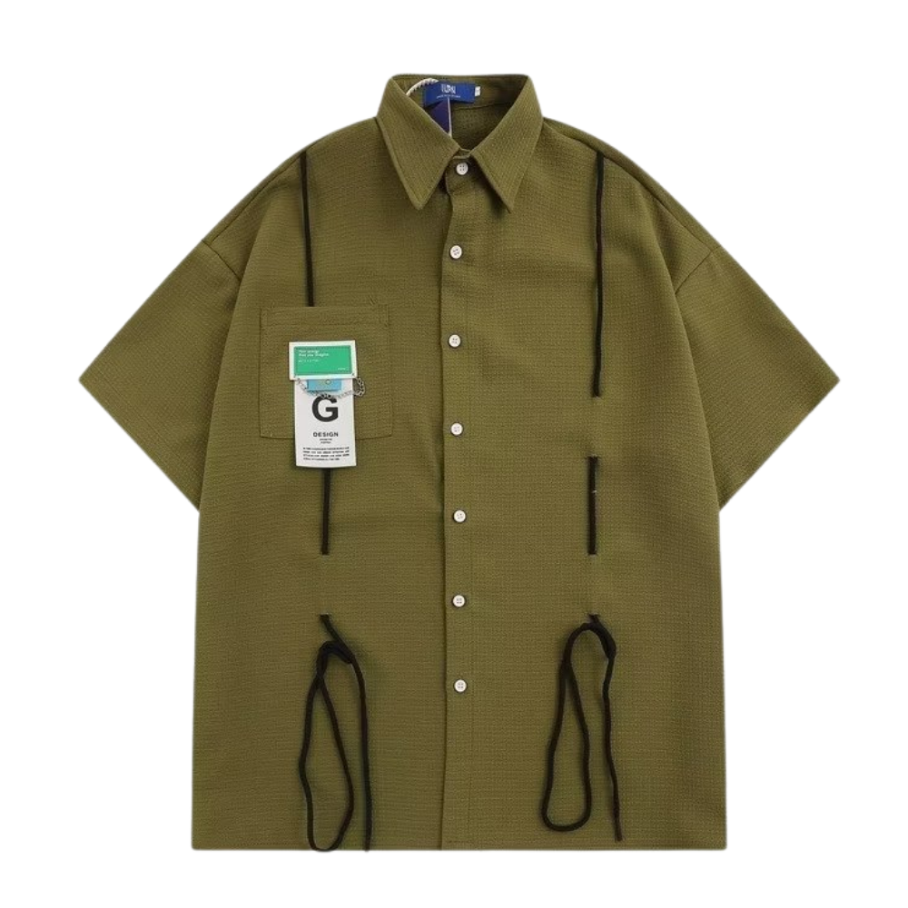 Retro String Logo Cotton Shirt