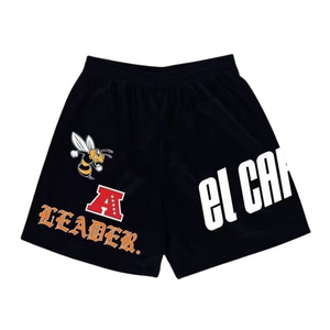 American Bee Letter Print Shorts