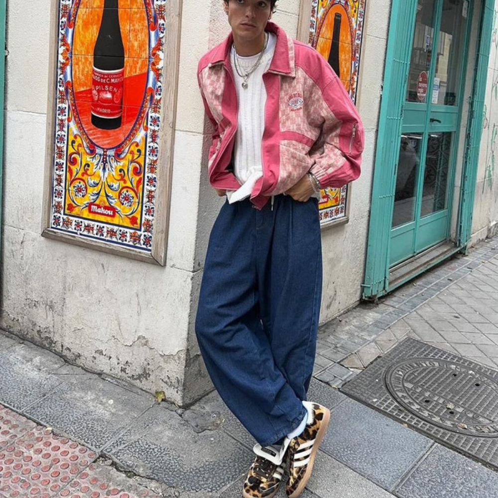 Japanese Solid Color Loose Jeans