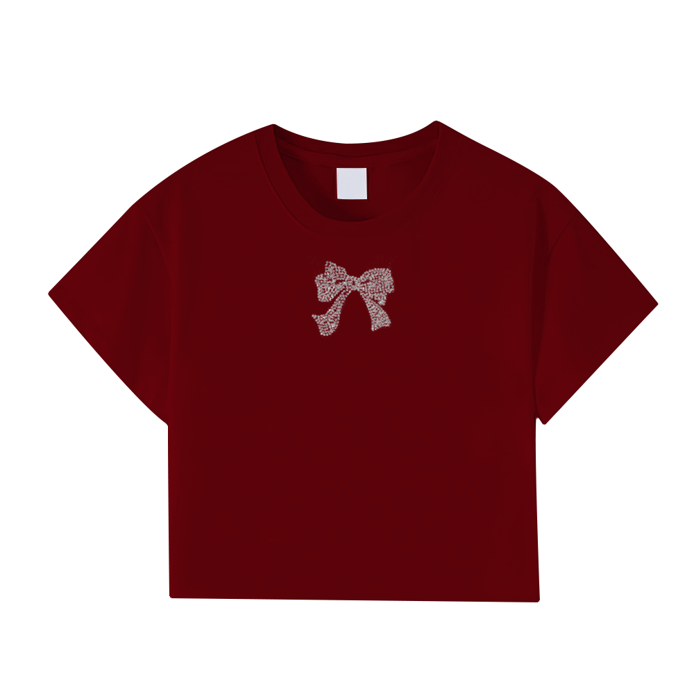 Women's Solid Color Bow T-Shirt