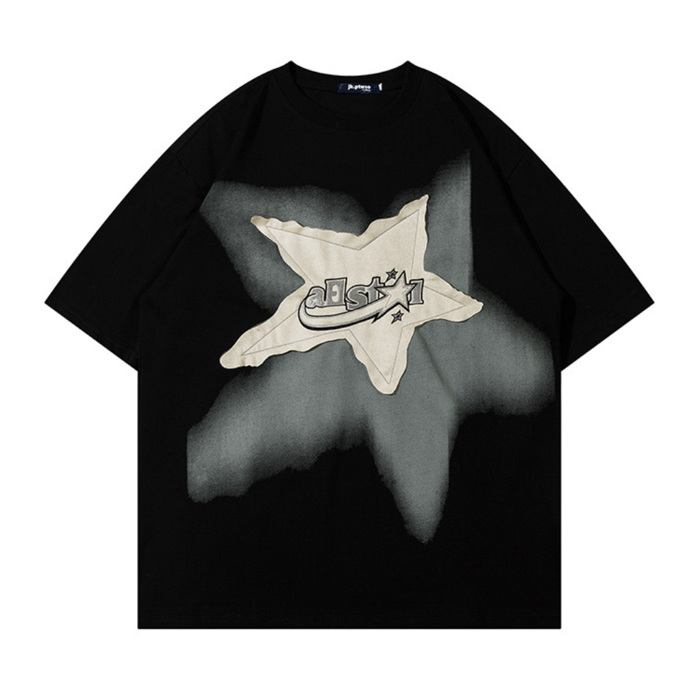 Star Patch Embroidery T-shirt