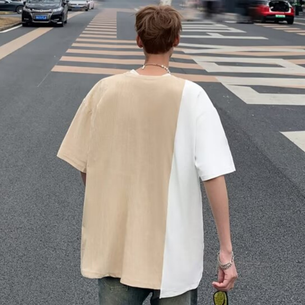 Pocket Drawstring Paneled T-shirt