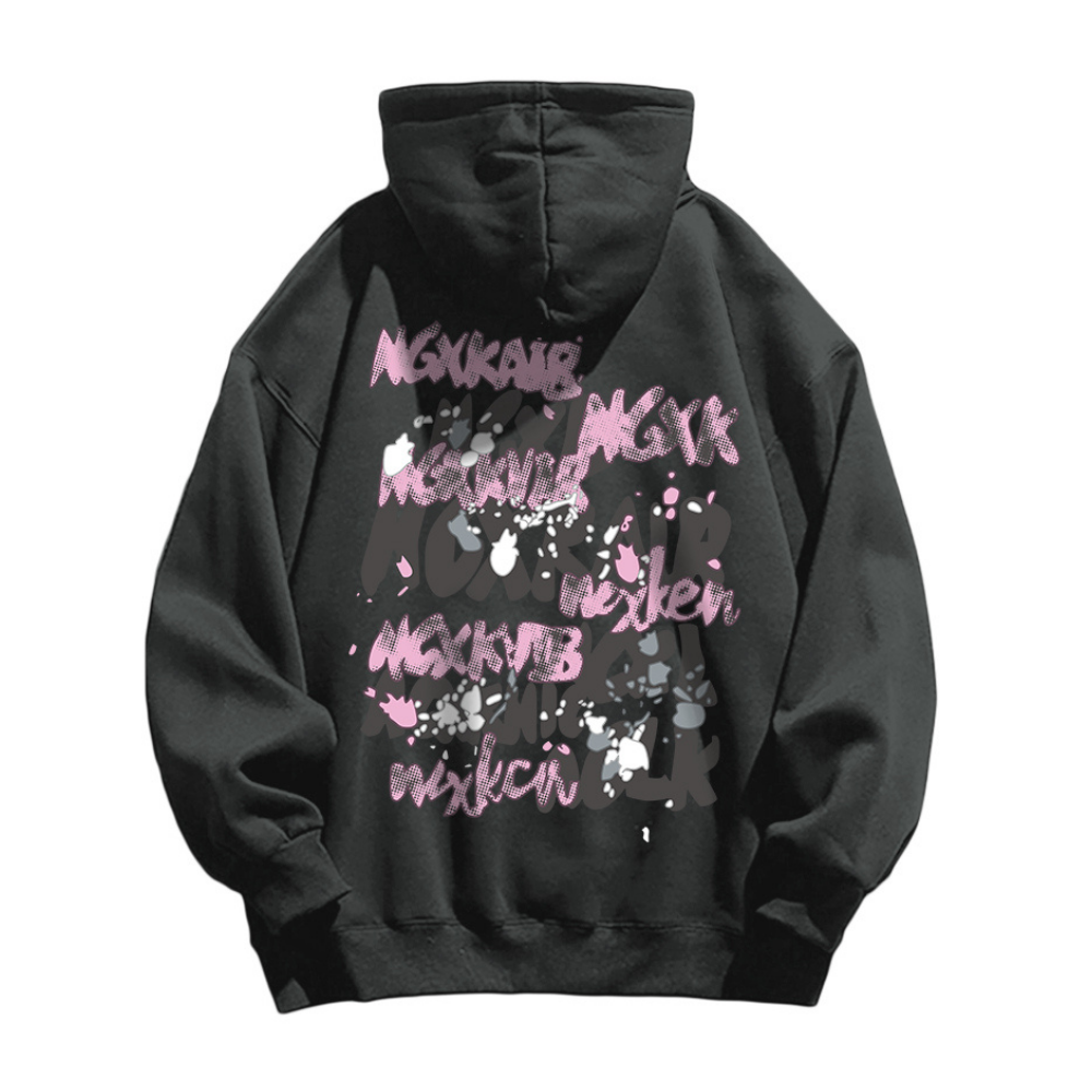 Street Bold Letter Graffiti Hoodie