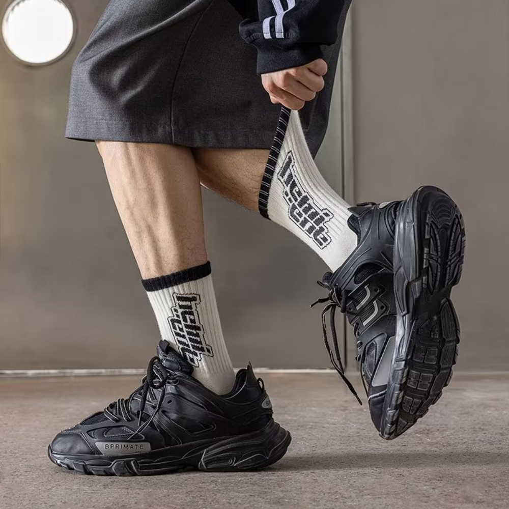 Black and White Breathable Socks