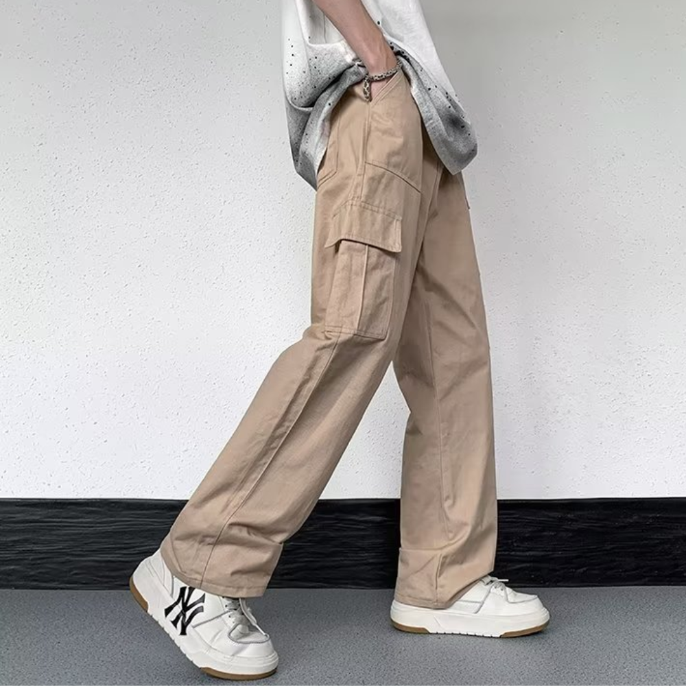 Casual Literary Straight Cargo Pants