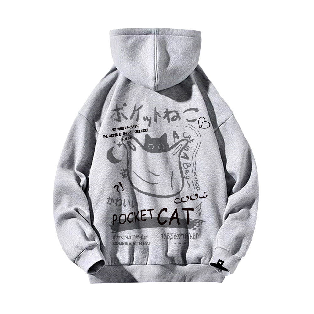 Retro Animation Cat Graphic Hoodie