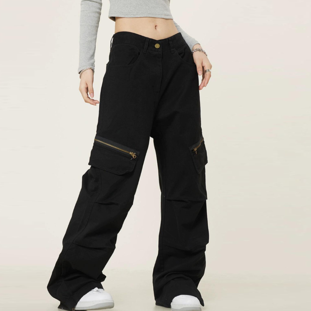 American Pleated Zippered Cargo Pants