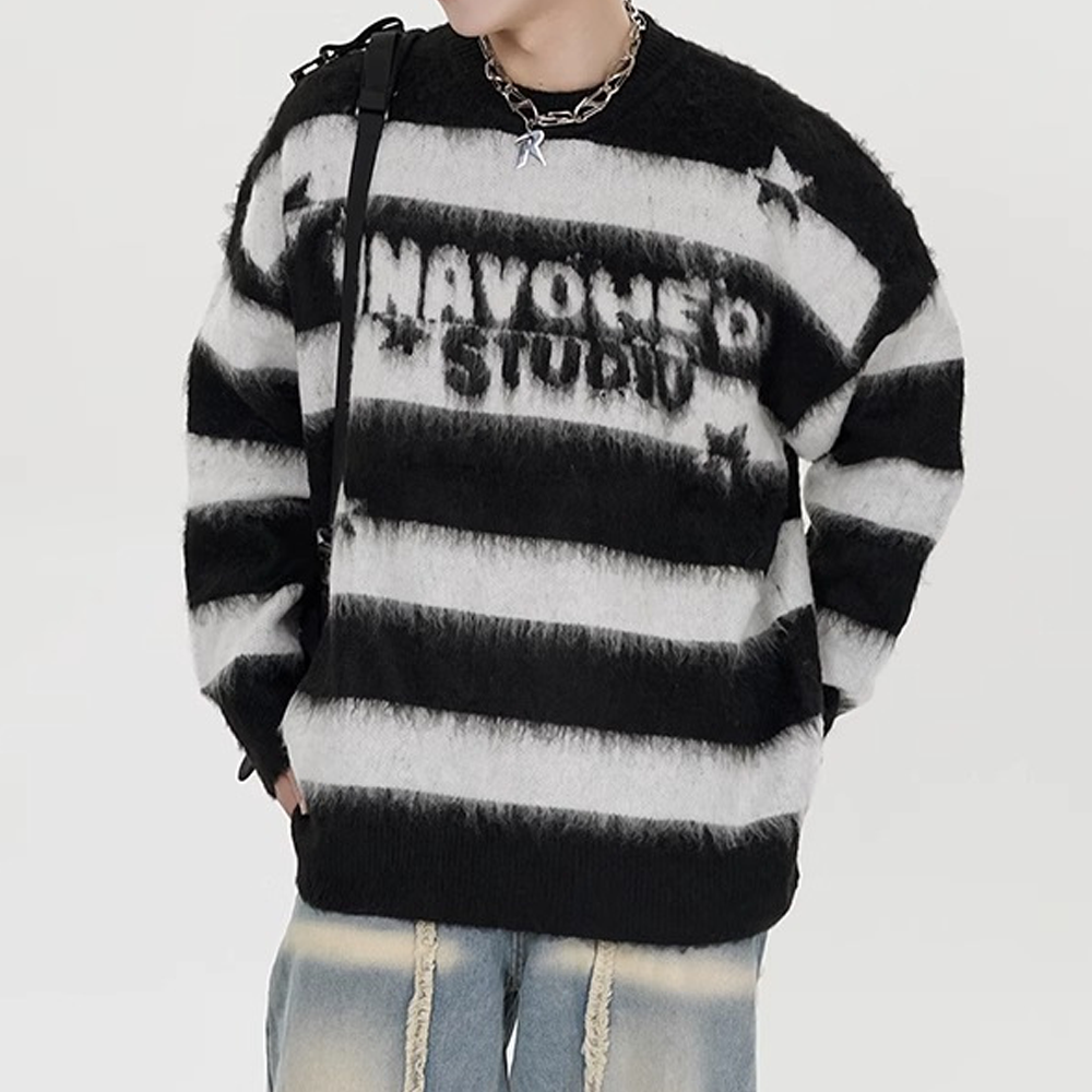 Vintage Striped Mink Sweater