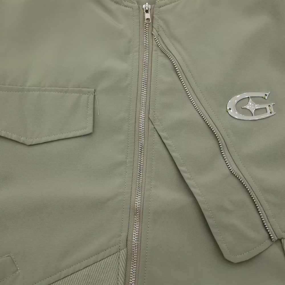 Vintage Irregular Pocket Design Jacket