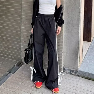 Women's Striped Braided Bow Sweatpants