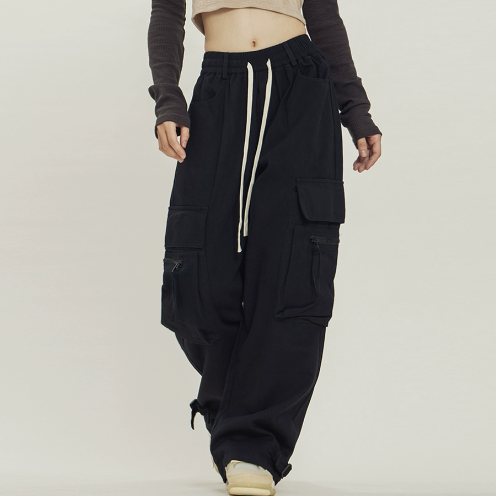 High Street Hip Hop Pocket Zip Cargo Pants