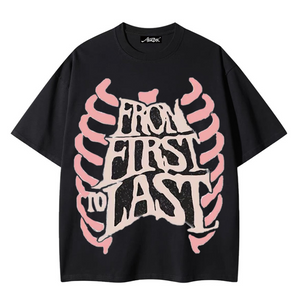 Creative Letter Skeleton Print T-shirt