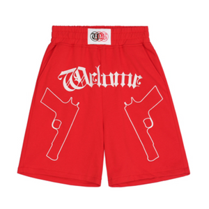 Sports Solid Gun Embroidery Shorts