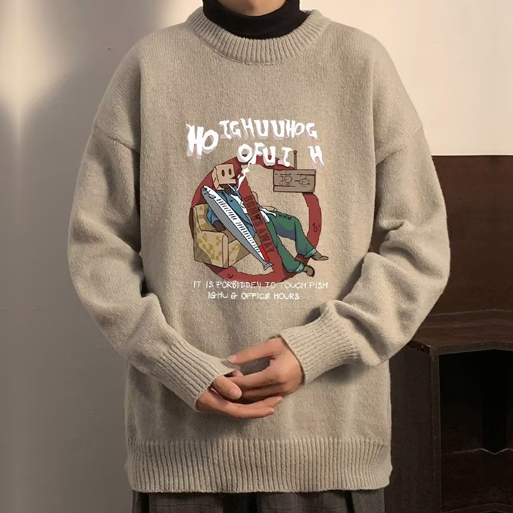Japanese Thickened Printing Sweater
