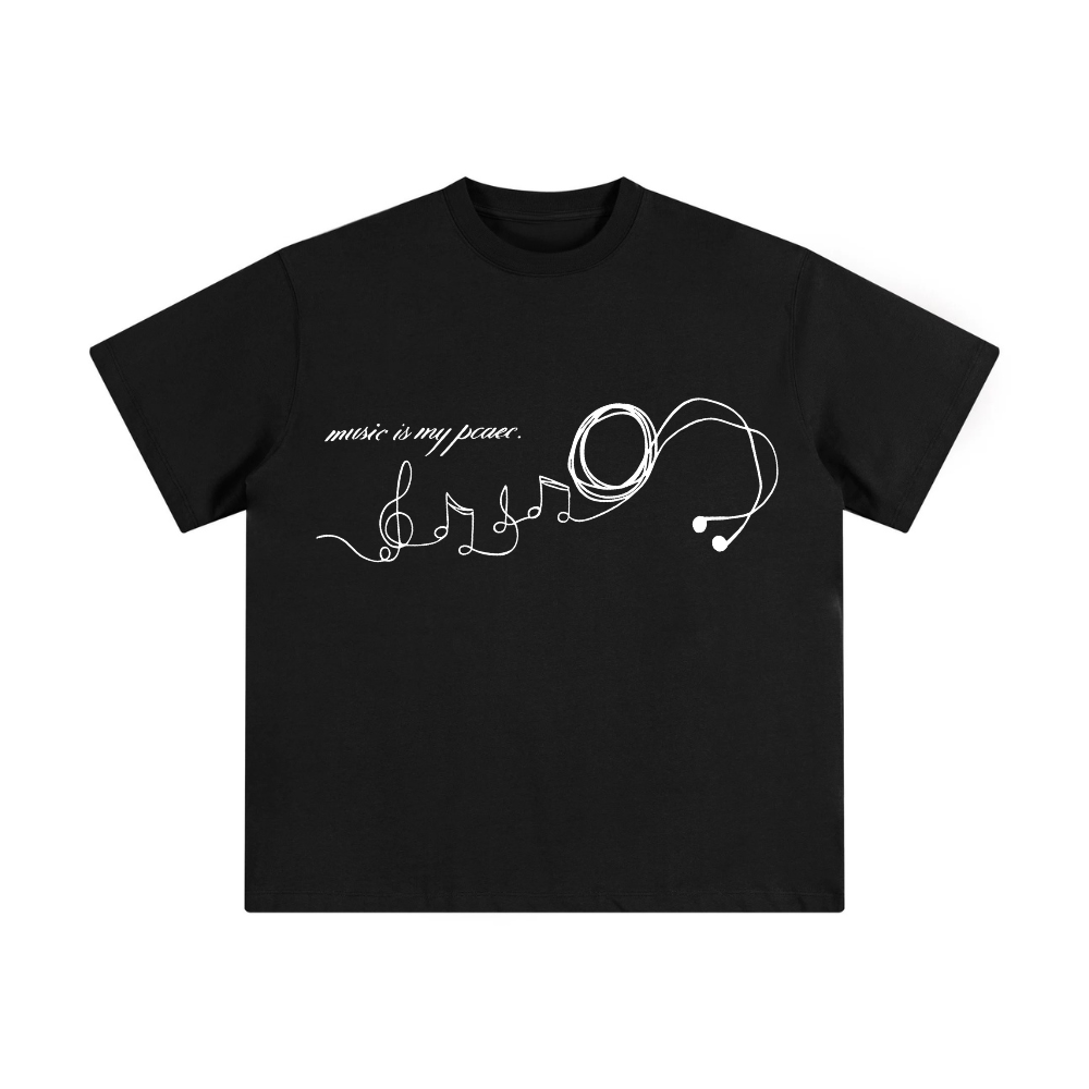 Unseen Echoes Where Sound Meets Stillness – “Music Is My Peace” Tee