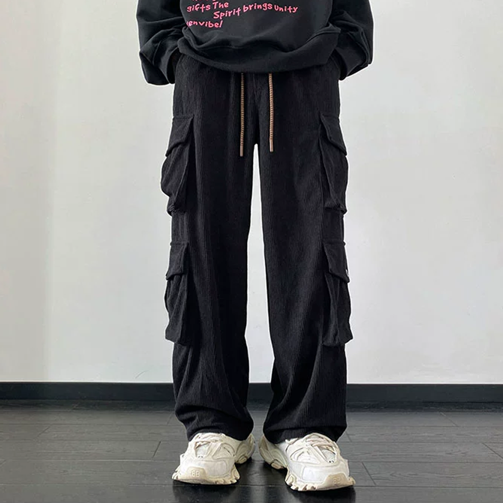 Retro Corduroy Multi-pocket Sweatpants