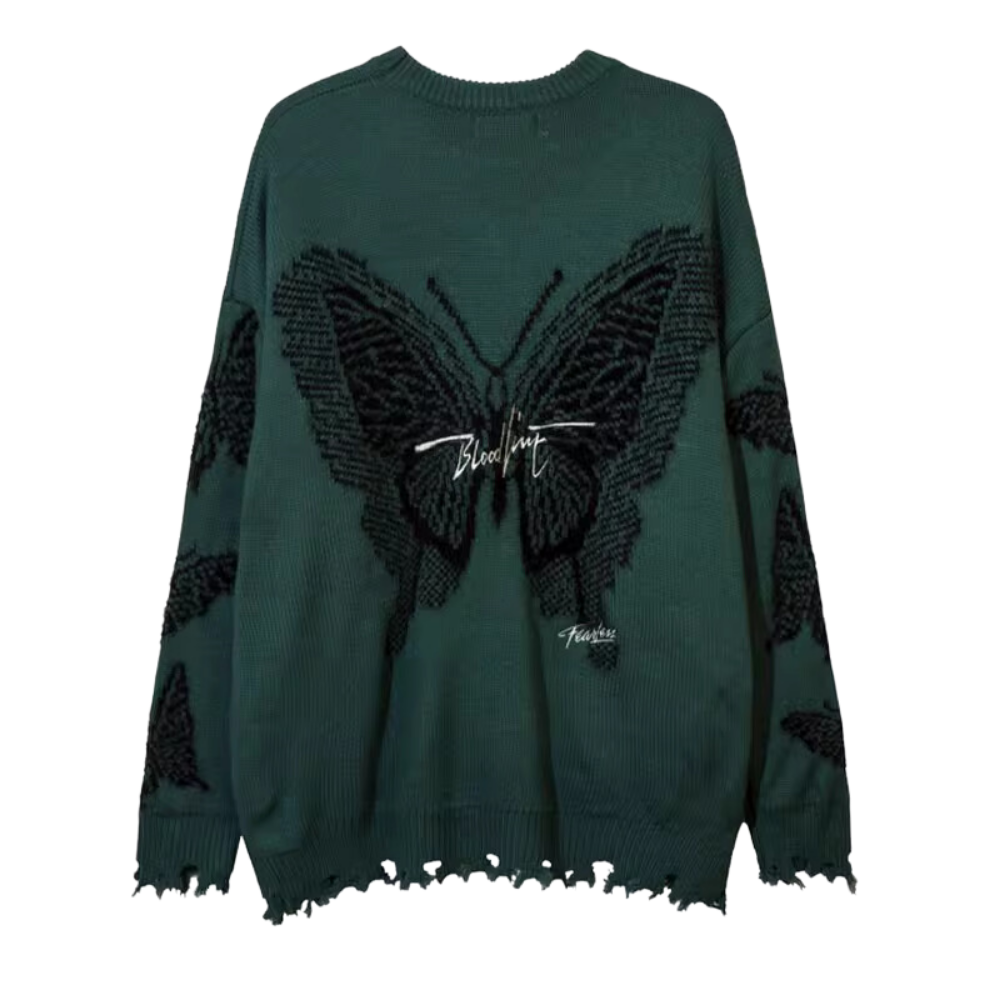High Street Butterfly Letter Jacquard Sweater