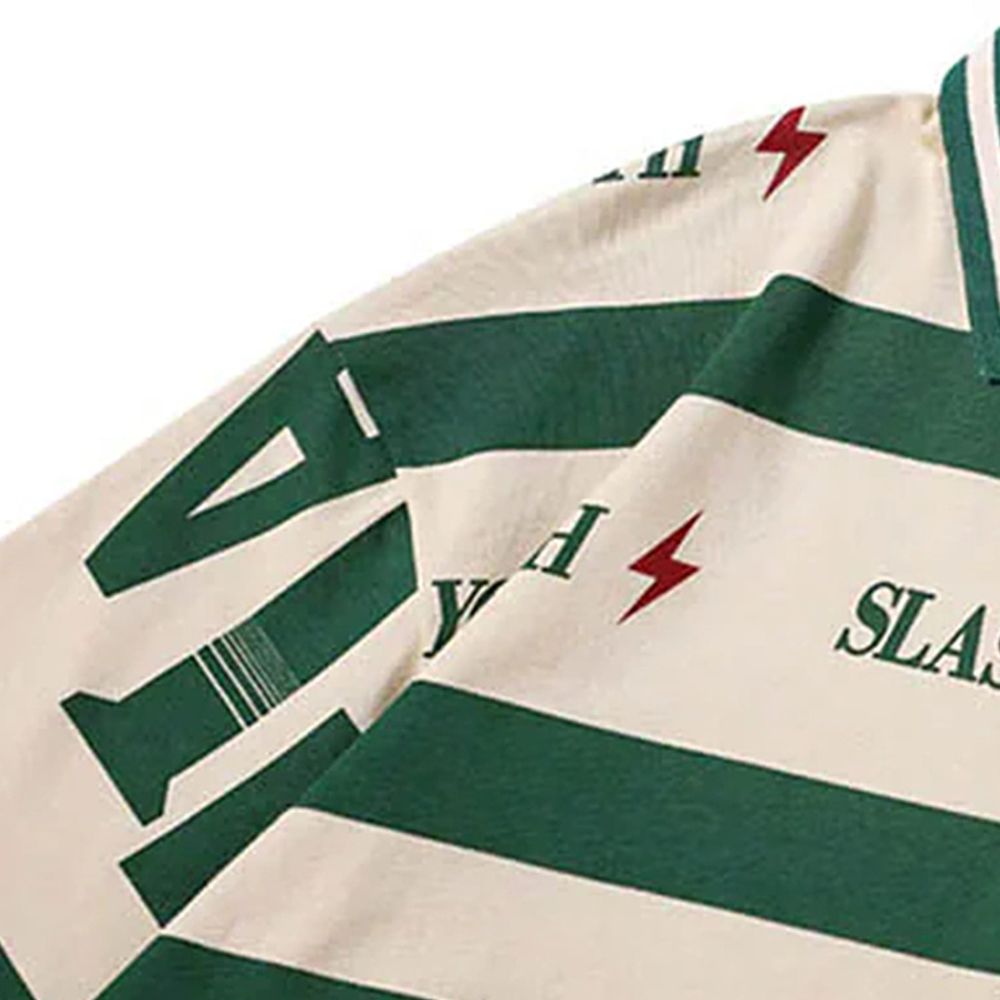 Evokyn Contrast Color Slash Polo Shirt