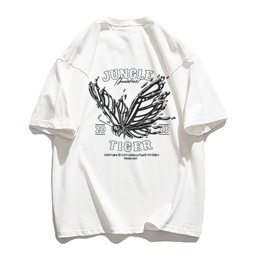 Dark Skeleton Butterfly Solid Color T-Shirt