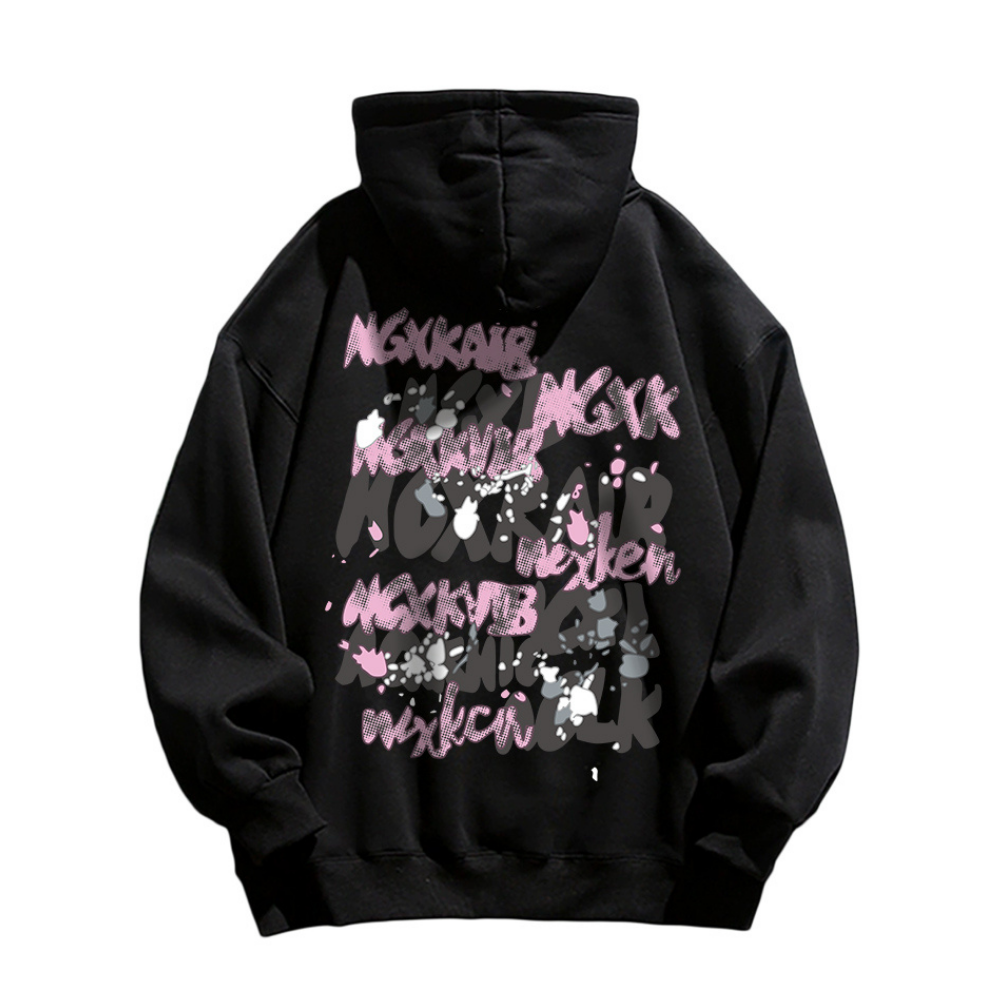 Street Bold Letter Graffiti Hoodie