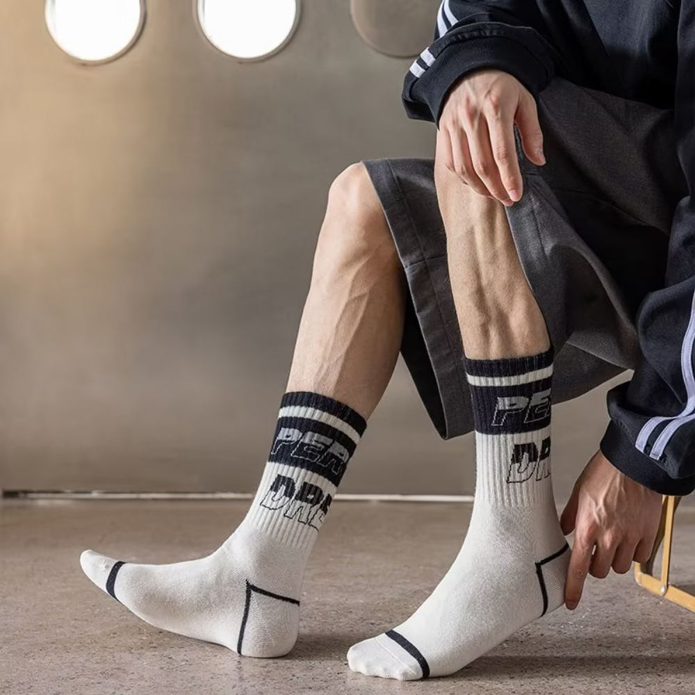 Black and White Breathable Socks