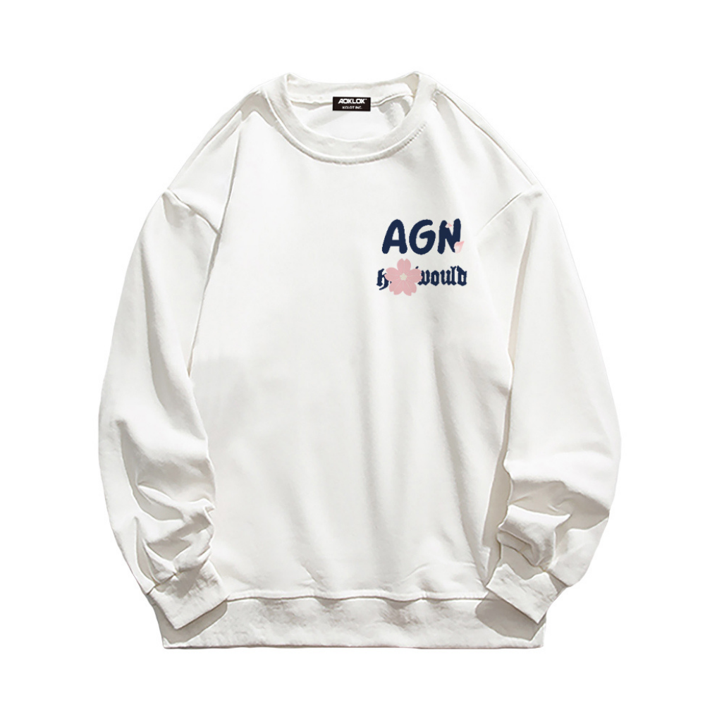 Retro Plum Letter Print Sweatshirt