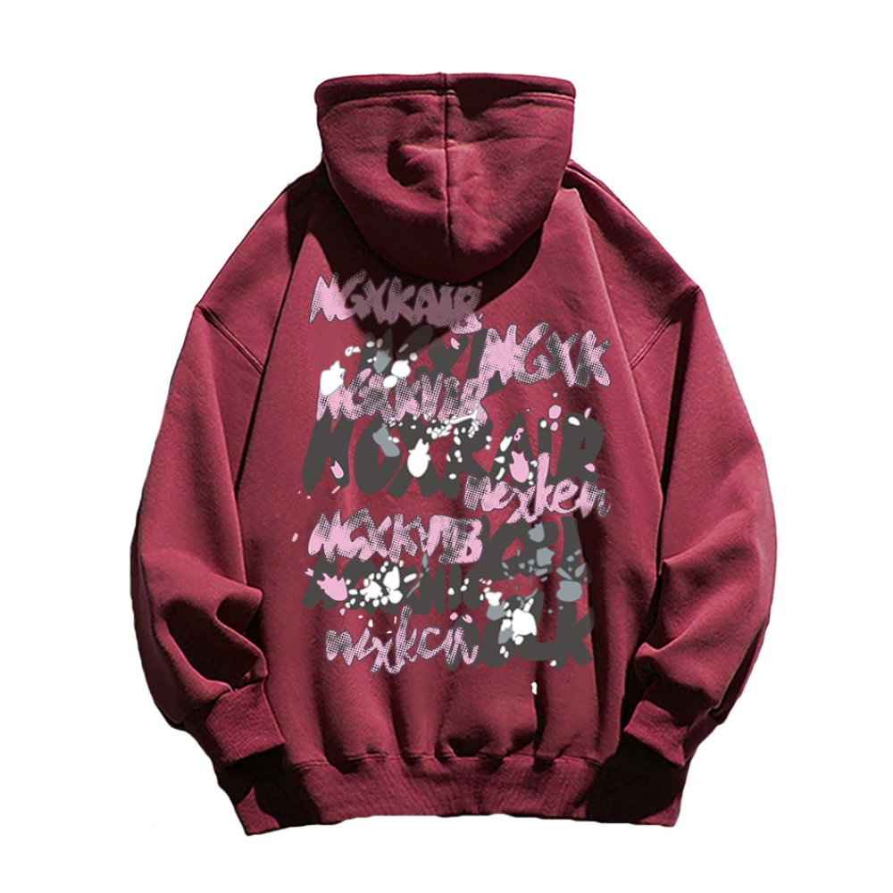 Street Bold Letter Graffiti Hoodie