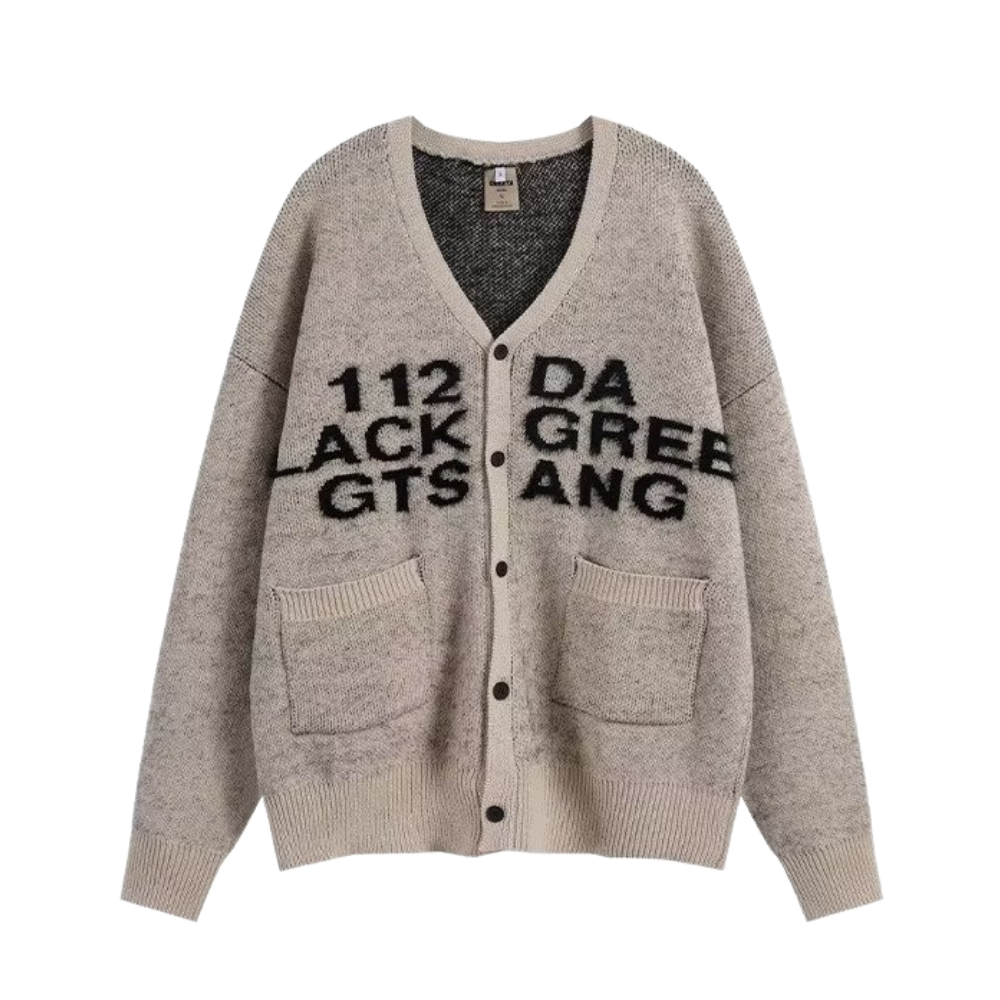 Lazy Letter Knit Cardigan