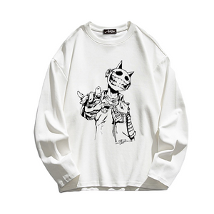 Retro Skull Mask Body Long Sleeve Shirt