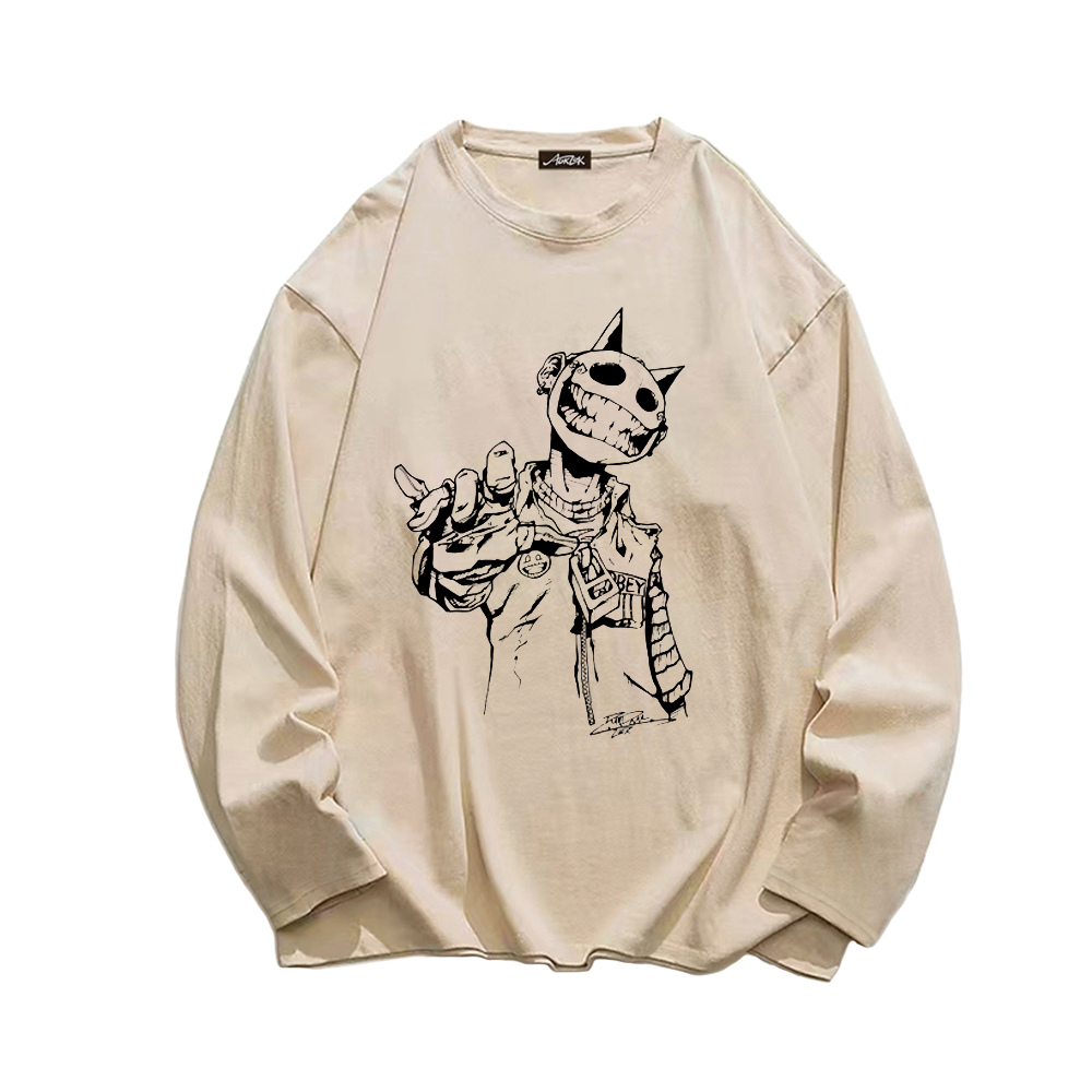 Retro Skull Mask Body Long Sleeve Shirt