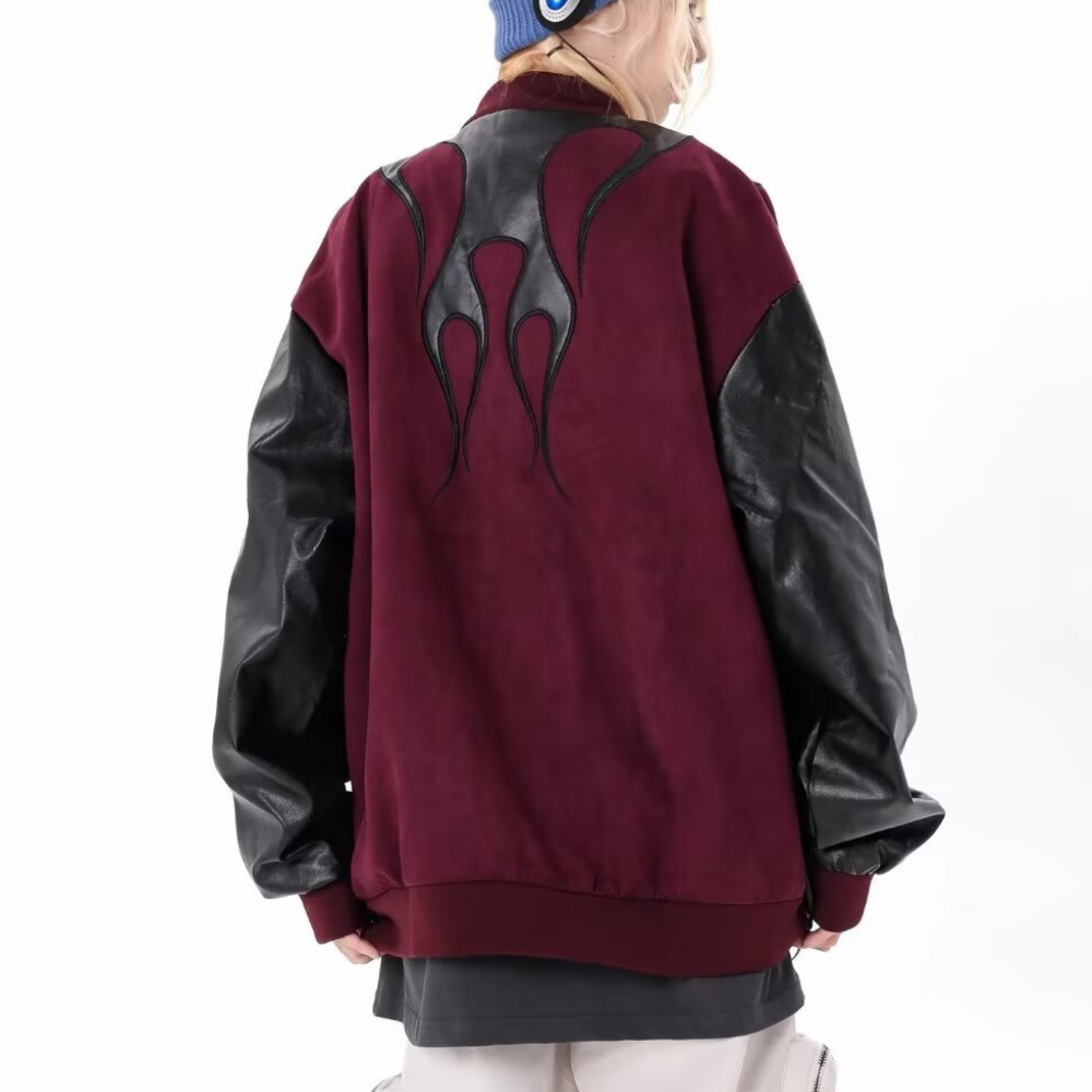 Flame Suede Contrast Leather Jacket