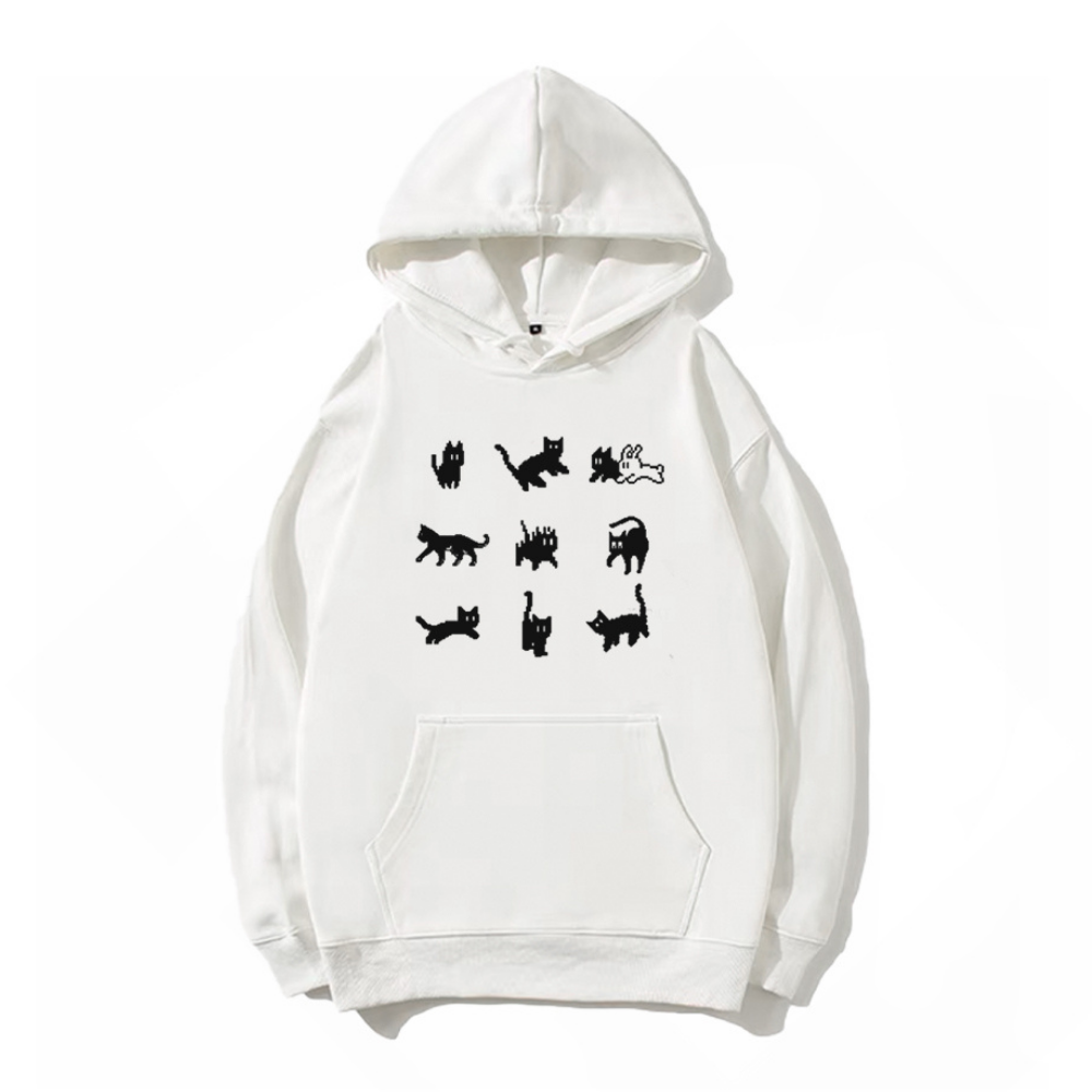 Black Cat Collection Print Hoodie