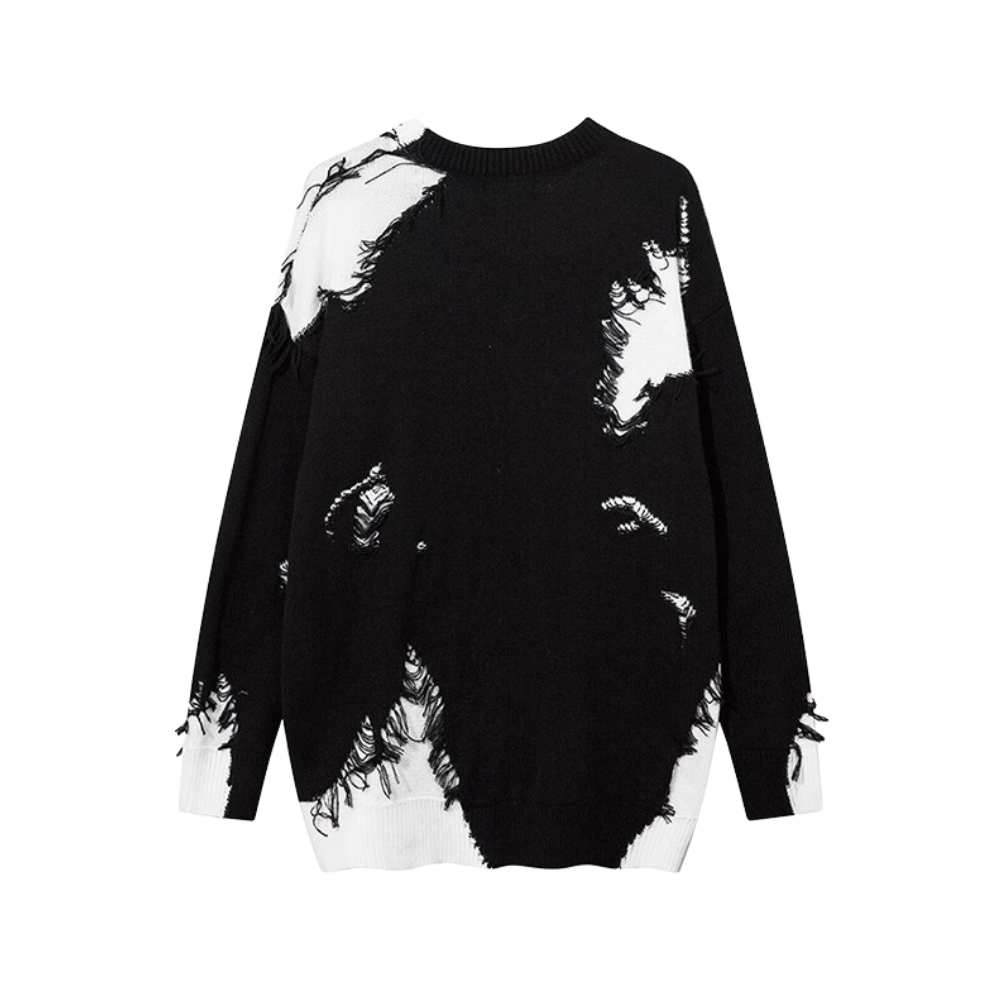 High Street Cross Hole Design Sweater