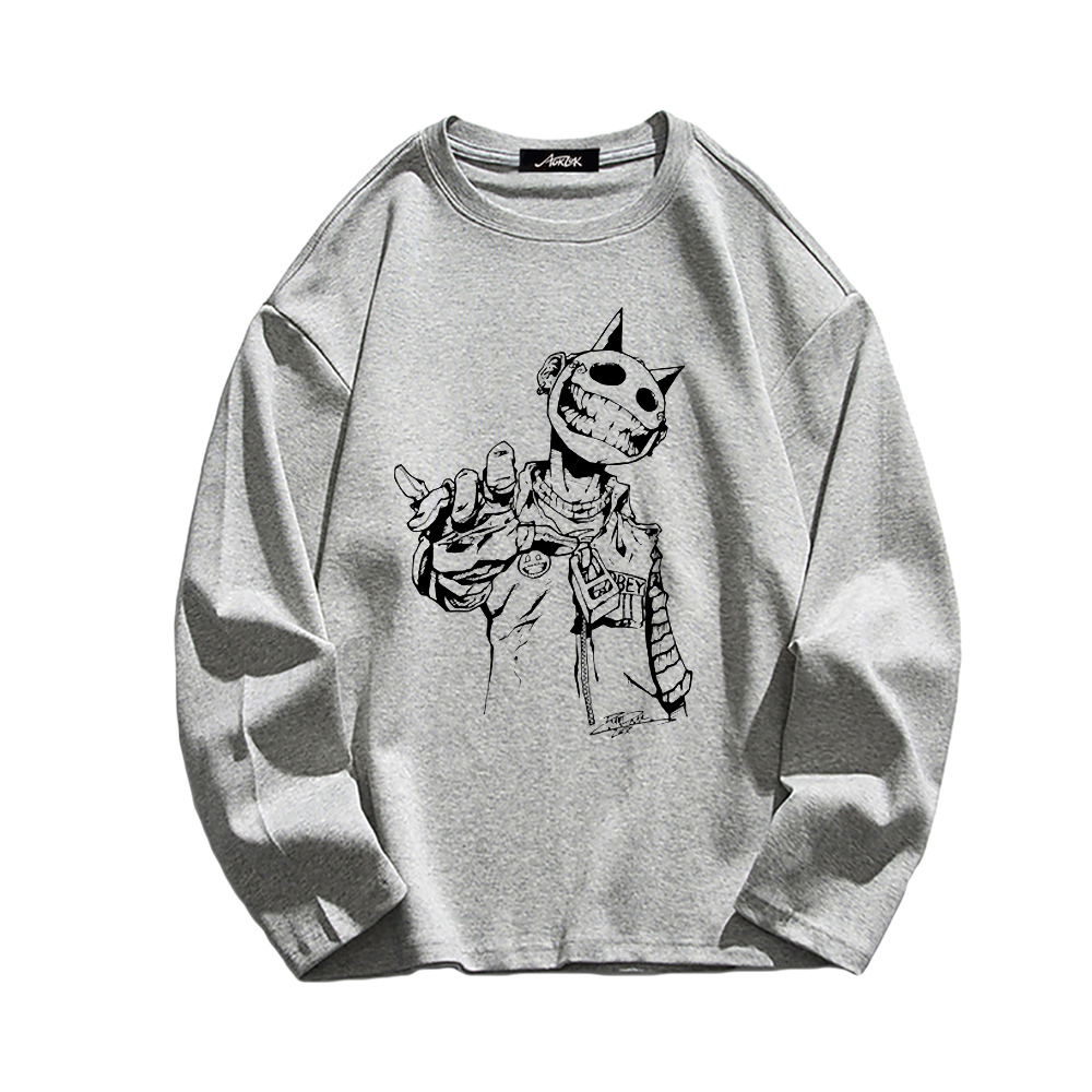 Retro Skull Mask Body Long Sleeve Shirt