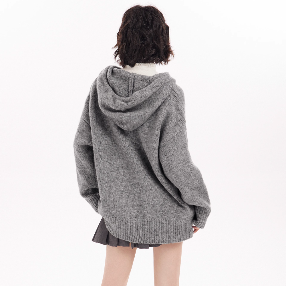 Women's Solid Star Hooded Sweater