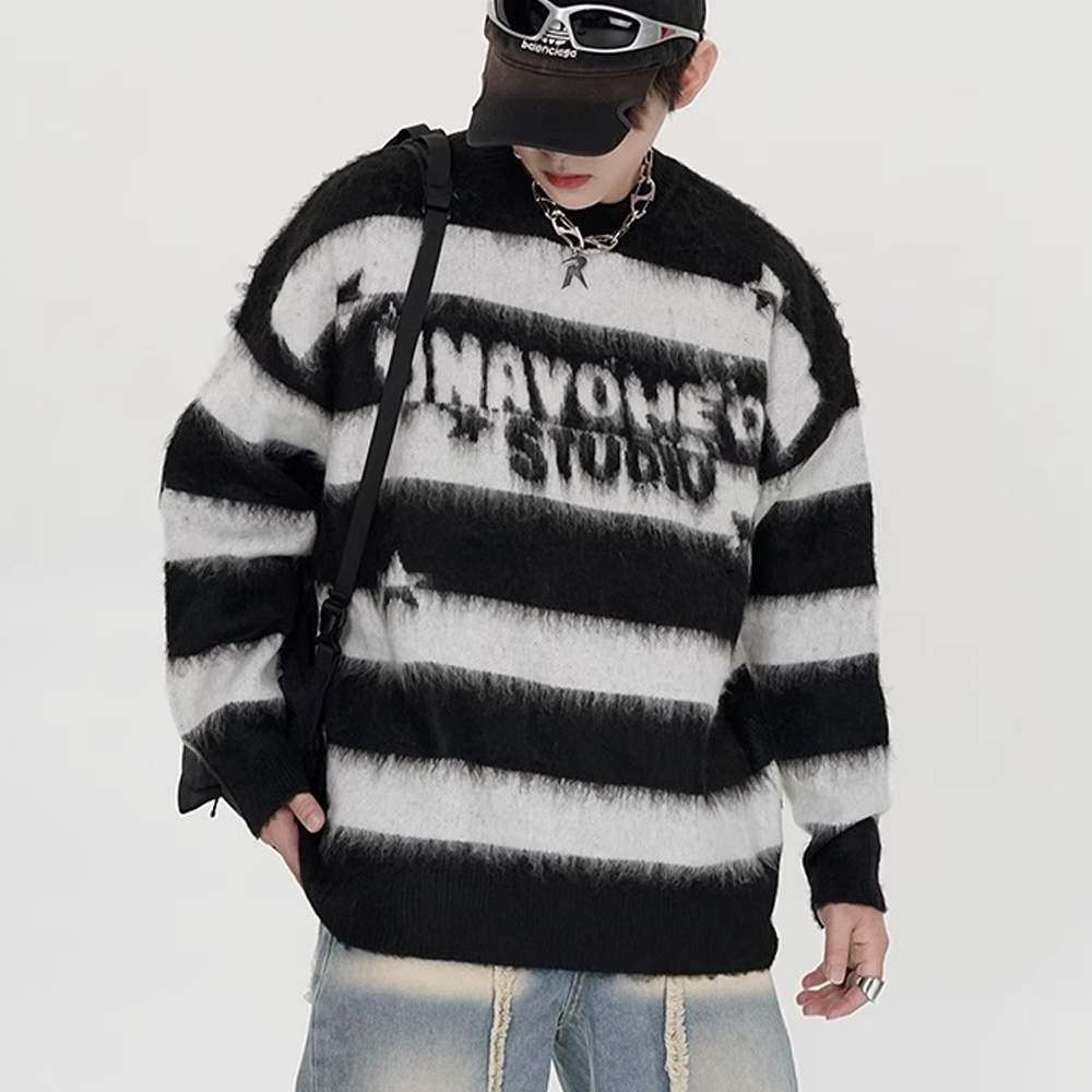 Vintage Striped Mink Sweater