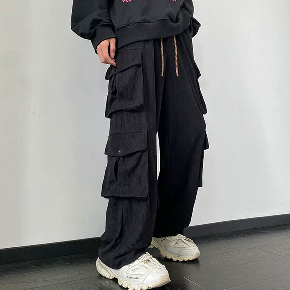 Retro Corduroy Multi-pocket Sweatpants
