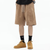 Retro Letter Embossed Suede Shorts