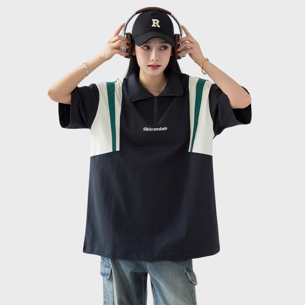 Japanese Contrast Color Polo T-Shirt