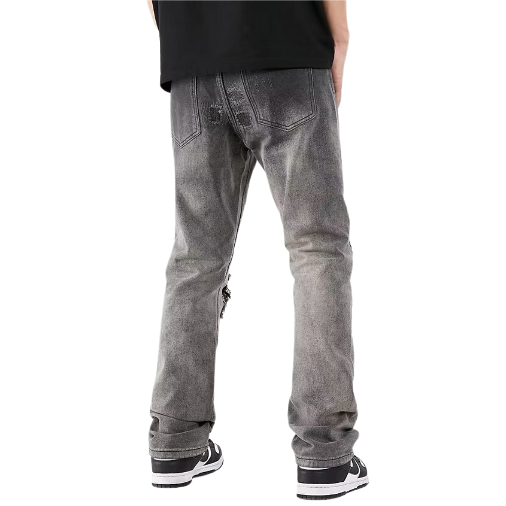 Punk Gradient Ripped Straight Jeans